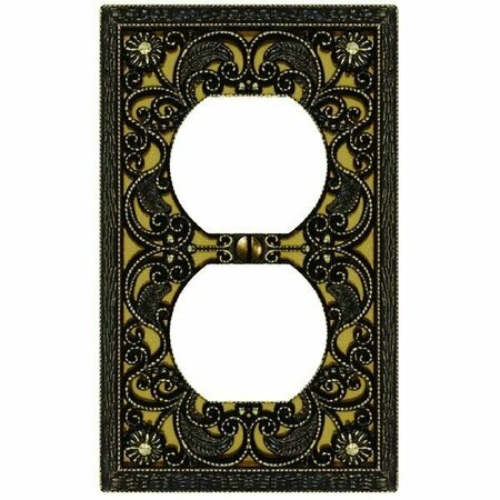 JACKSON Antique Brass Arabesque Zinc Outlet Wall Plate 9DCA108